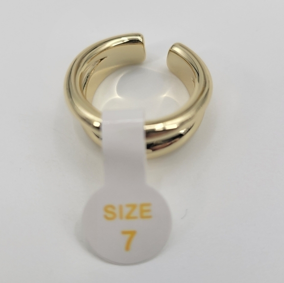 Loren Stewart X Curateur Deux Open Band Gold plated ring size 7 NWT - Picture 2 of 7